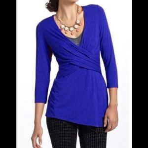 Anthropologie One September pleated wrap top